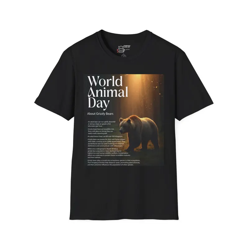 World Animal Day T-Shirt | Grizzly Bear